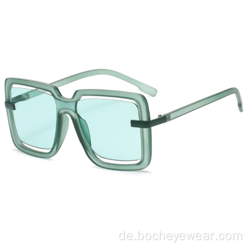 Neue Mode große Rahmen quadratische Sonnenbrille Damenmode aushöhlen Süßigkeiten Sonnenbrille Street Photo Sonnenbrille Herren s21115